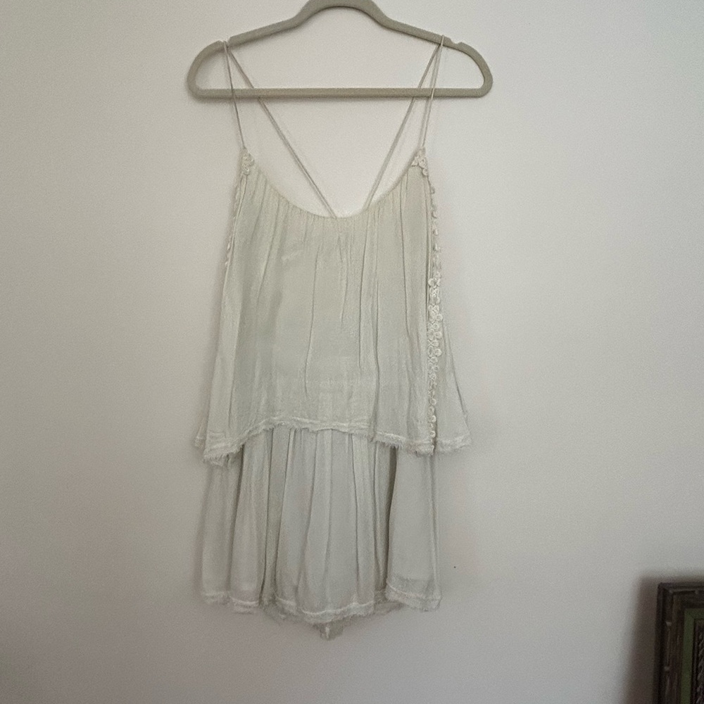 Tiered Mint Green and Lace Free People Dress